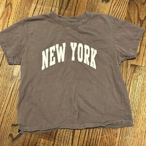 Brandy Melville John galt tee shirt short sleeve New York brown